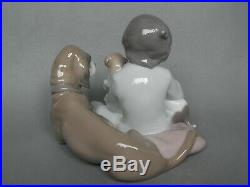 Lladro Figurine 5456 New Playmates Young Boy With Dog & Puppies