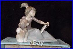 Lladro Figurine 5475 A Lesson Shared Retired, Mint, Girl with book & puppy dog
