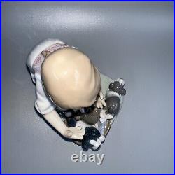 Lladro Figurine 5595 Joy in a Basket No Box Girl With Puppies 6 Tall Lovely