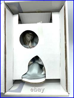 Lladro Figurine #5640 Cat Nap, Girl Holding Sleeping Cat with Dog in Box w COA
