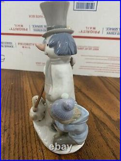 Lladro Figurine #5713 The Snowman Boy Girl & Dog Around Snowman