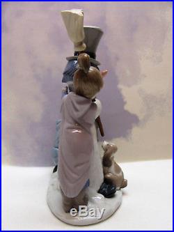 Lladro Figurine 5713 The Snowman Figurine Mint Girl Boy Dog Winter No Box