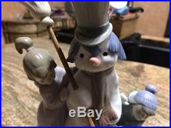 Lladro Figurine 5713 The Snowman Mint, Girl, Boy, Dog, Children, Winter