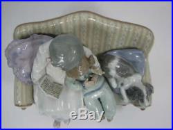 Lladro Figurine 5735 Big Sister Girls With Dog On Couch Original Box