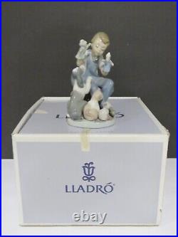 Lladro Figurine #5736 Puppet Show Boy with Dog & Cats with box Excellent Condition