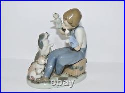 Lladro Figurine #5736 Puppet Show Boy with Dog & Cats with box Excellent Condition