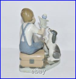 Lladro Figurine #5736 Puppet Show Boy with Dog & Cats with box Excellent Condition