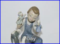 Lladro Figurine #5736 Puppet Show Boy with Dog & Cats with box Excellent Condition