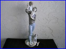 Lladro Figurine #5751 Walk with Father Father Son and Dog with Original Box