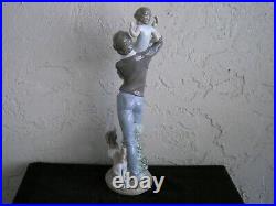 Lladro Figurine #5751 Walk with Father Father Son and Dog with Original Box
