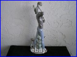 Lladro Figurine #5751 Walk with Father Father Son and Dog with Original Box