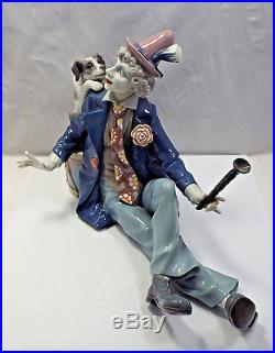 Lladro Figurine #5763 Musical Partners, Clown Holding Clarinet with Dog, with box