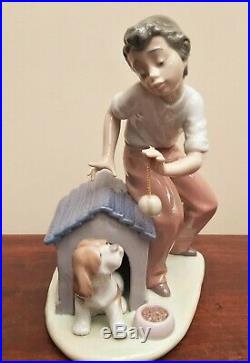 Lladro Figurine #5797 Come out and Play Boy with Dog & Ball VGC