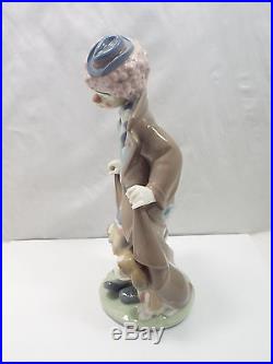 Lladro Figurine #5901 Surprise, Clown with Dogs Under Coat