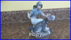 Lladro Figurine 5921 Take Your Medicine Girl with Dog Excellent Condition