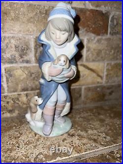 Lladro Figurine #6019 Friday Child Boy with Dog/Puppy, Retired, 8 T Mint