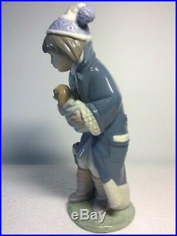 Lladro Figurine 6019 Friday's Child, Mint, Retired, Boy, Winter, Dog, Puppy
