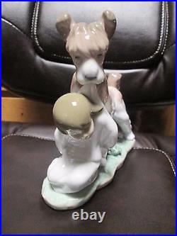 Lladro Figurine, 6556 Gorgeous Safe and Sound, boy & dog, Society piece