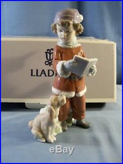 Lladro Figurine #6714 A CHRISTMAS DUET Boy with Dog EXC with Box