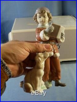 Lladro Figurine #6714 A CHRISTMAS DUET Boy with Dog EXC with Box