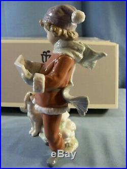 Lladro Figurine #6714 A CHRISTMAS DUET Boy with Dog EXC with Box