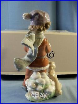 Lladro Figurine #6714 A CHRISTMAS DUET Boy with Dog EXC with Box
