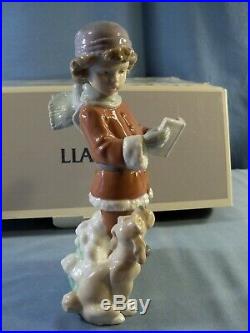 Lladro Figurine #6714 A CHRISTMAS DUET Boy with Dog EXC with Box