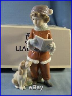 Lladro Figurine #6714 A CHRISTMAS DUET Boy with Dog EXC with Box