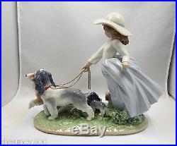 Lladro Figurine #6784 Puppy Parade, Girl Walking Dogs & Puppies, MIB