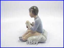 Lladro Figurine #6983 Growing Up Together, Boy with Puppet & 2 Puppy Dogs, MIB