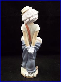 Lladro Figurine #7600 Little Pals, Clown with Puppy Dogs, Collectors Society'85