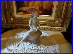 Lladro Figurine #7612 Picture Perfect, Girl with Dog & Umbrella, NO BOX MINT CON