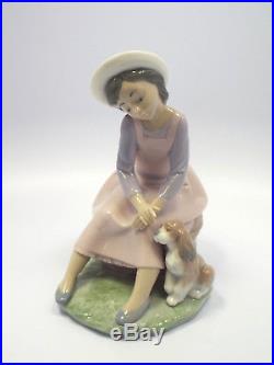 Lladro Figurine #7645 By My Side, Girl with Dog
