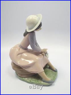 Lladro Figurine #7645 By My Side, Girl with Dog