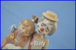 Lladro Figurine #7686 Pals Forever Clown With Girl And Dogs