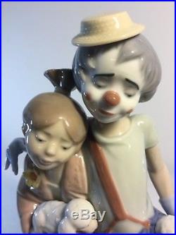 Lladro Figurine 7686 Pals Forever, Mint, Retired, Clown, Dogs, Friend (A)