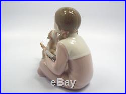 Lladro Figurine #8033 Don't Be Impatient, Girl with Book in Lap & Dog, Mint in Box