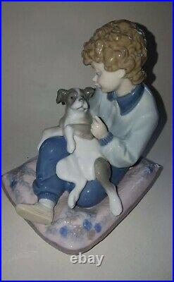 Lladro Figurine Behave Boy With Dog 5703