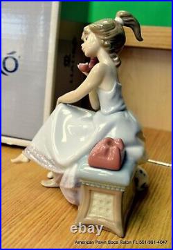 Lladro Figurine Chit Chat Girl On Phone With Dalmatian Dog 05466