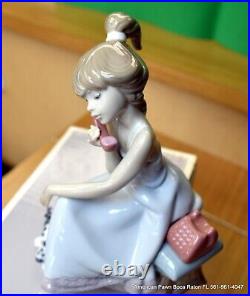 Lladro Figurine Chit Chat Girl On Phone With Dalmatian Dog 05466