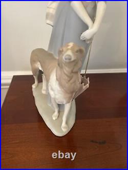 Lladro Figurine Dama Con Galgo (Lady With Greyhound Dog) Large 15