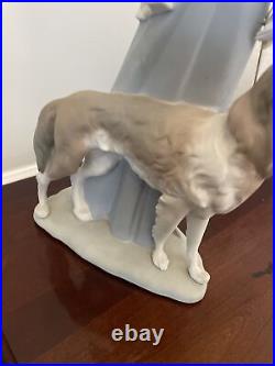 Lladro Figurine Dama Con Galgo (Lady With Greyhound Dog) Large 15