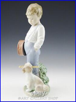 Lladro Figurine FRIENDLY DUET BOY With DRUM & PUPPY DOG DRUMSTICKS #6846 Mint Box