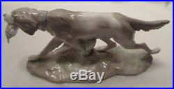 Lladro Figurine Hunting Dog With Quail #308.13 Issued 1963, Retired, Early/Rare
