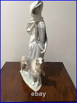 Lladro Figurine Lady With Greyhound Dog Large 15 Damaged