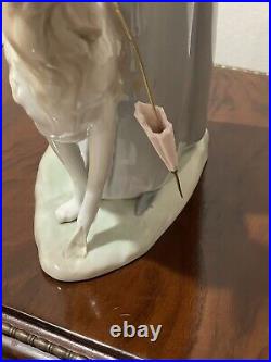 Lladro Figurine Lady With Greyhound Dog Large 15 Damaged