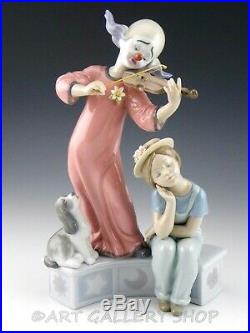Lladro Figurine MUSIC FOR A DREAM CLOWN WITH VIOLIN GIRL DOG #6900 Retired Mint