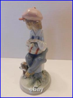 Lladro Figurine- My Best Friend-#5401-Boy With Dog-Glazed- Spain