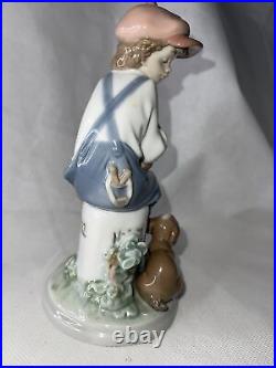 Lladro Figurine My Best Friend 5401 Boy With Dog made in Spain Glazed Finish