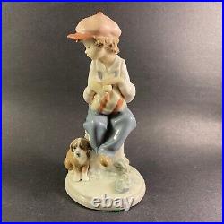Lladro Figurine My Best Friend#5401Boy With Dog Glazed with original Box
